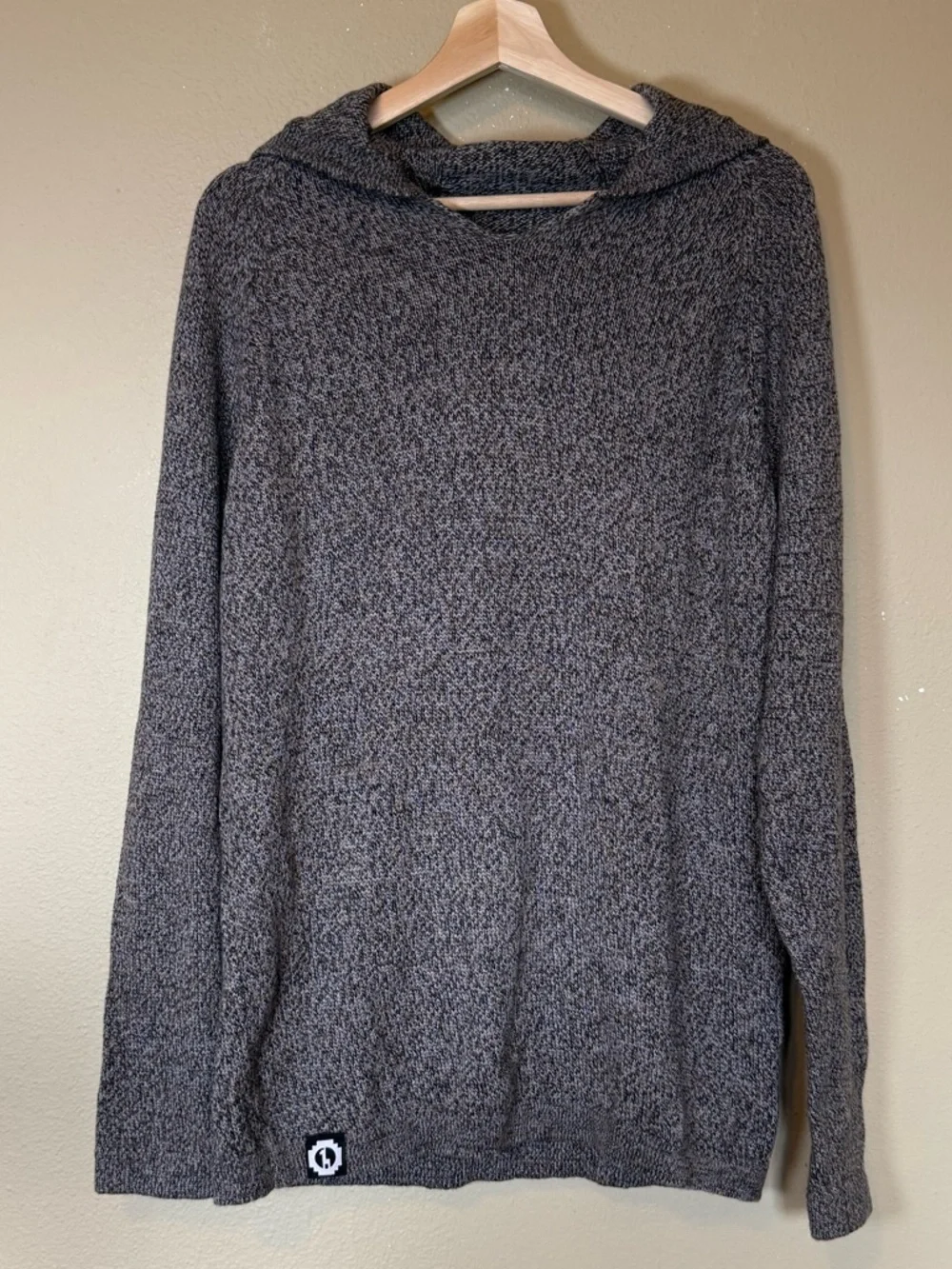 Paka Alpaca Handmade Hooded Hoodie Tunic Size Large Brown Tweed Granola Soft - Picture 2 of 7